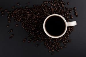 black coffee from fresh coffee beans