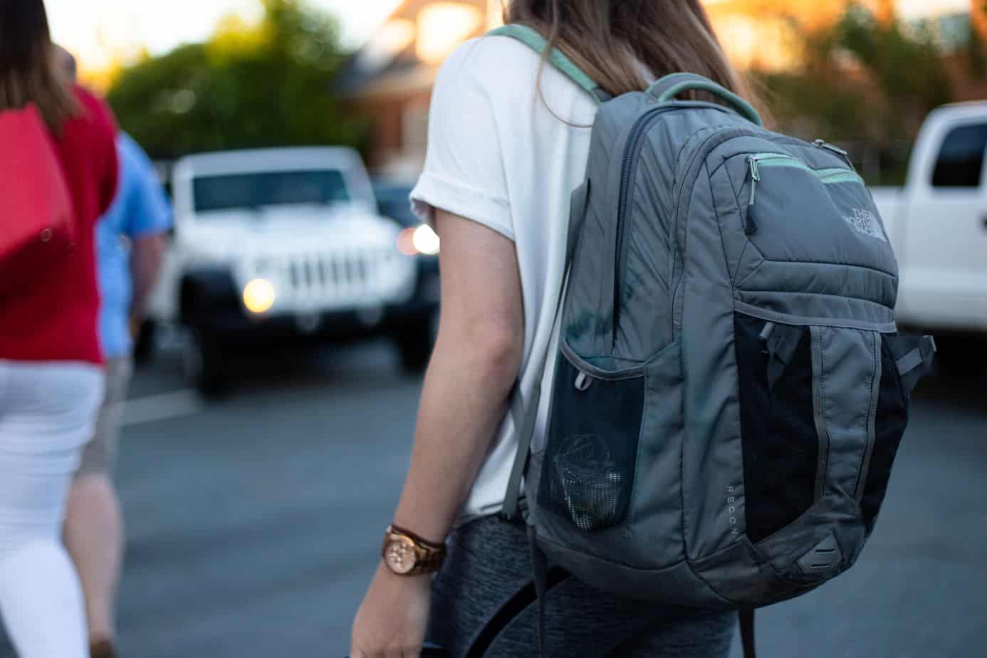 College student with backpack