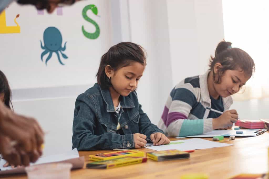 children doing schoolwork