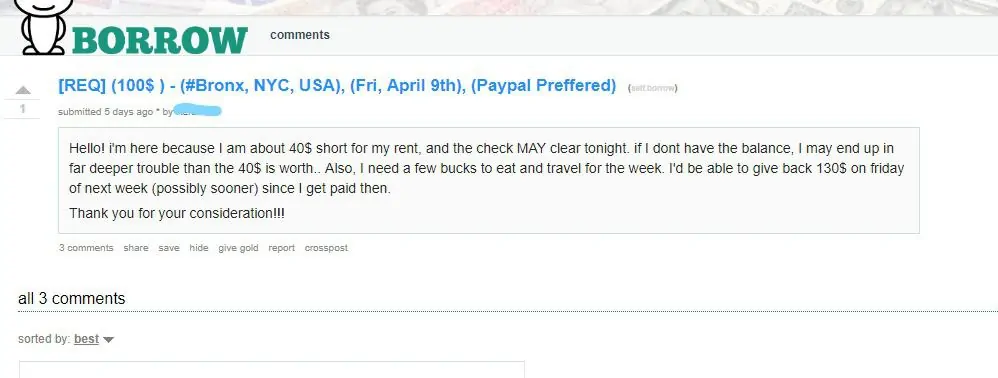 lending on reddit
